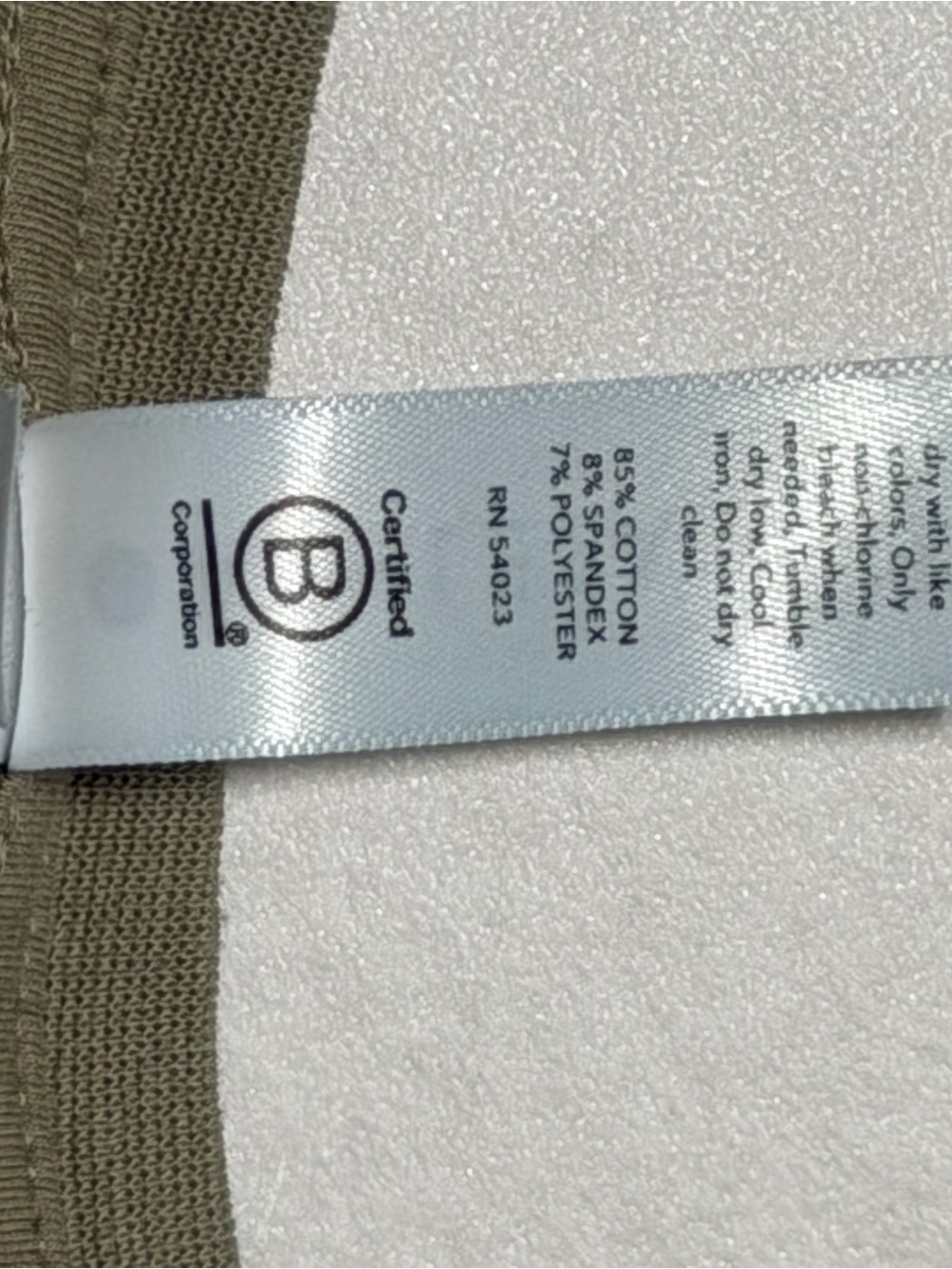 Athleta Olive Green Cotton-Blend Crew Neck Tee Size L - Soft Everyday Essential - Picture 5 of 5